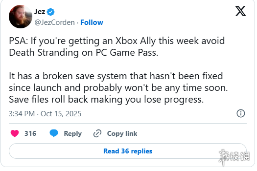 Xbox联手小岛秀夫修复《死亡搁浅》导演剪辑版存档Bug