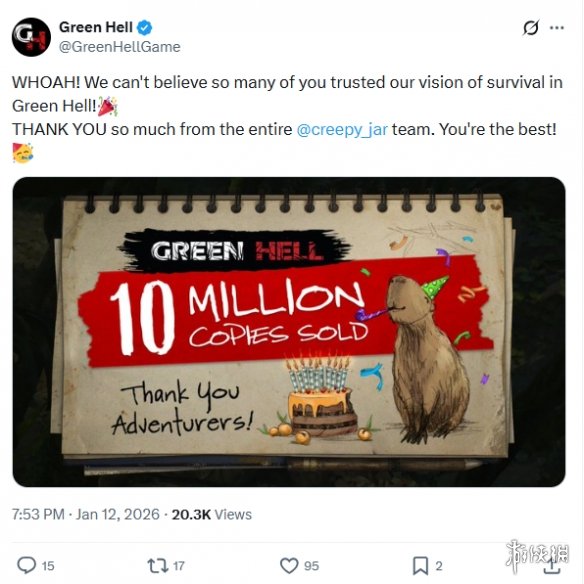 《绿色地狱》总销量突破1000万! 周年纪念版仅需8.7元