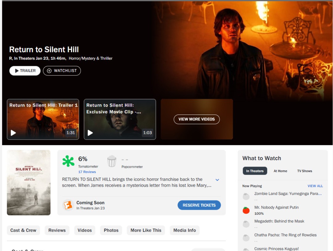 太惨了 《重返寂静岭》成该系列评分最烂的一部