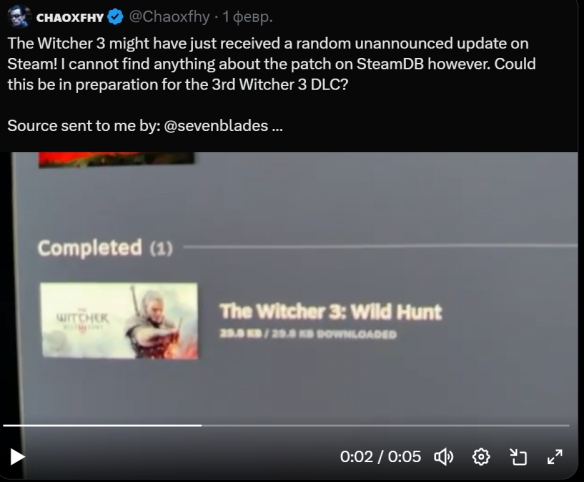 为新DLC铺路？《巫师3》PC版突然迎来小规模更新