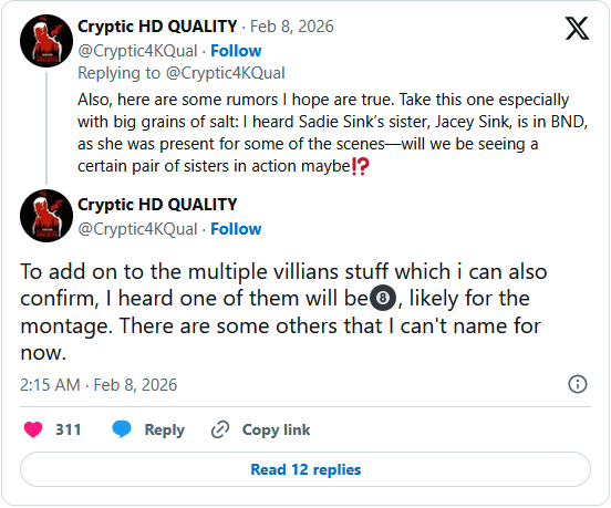 曝《蜘蛛侠:崭新之日》将出现超过九名反派